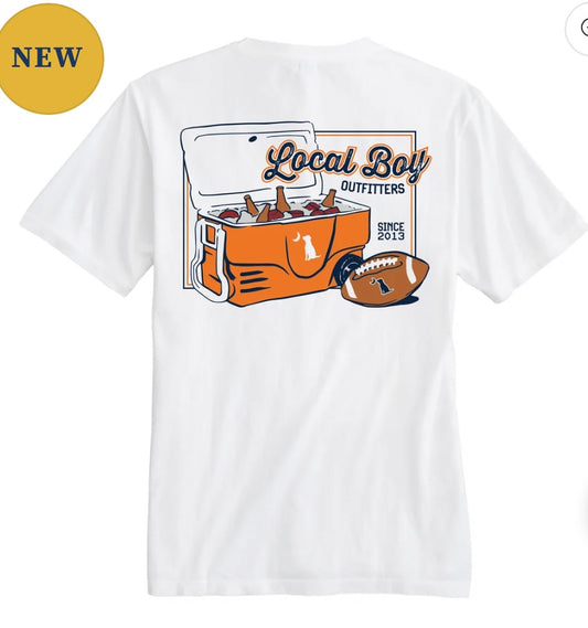 Local Boy Game Day Cooler SS Tee - Navy/Orange
