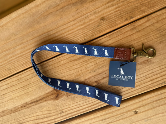 Local Boy Outfitters Long Lanyard - Navy Dog and Moon