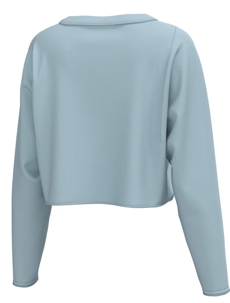 Local Girl Boxy Crop LS Tee - Baby Blue