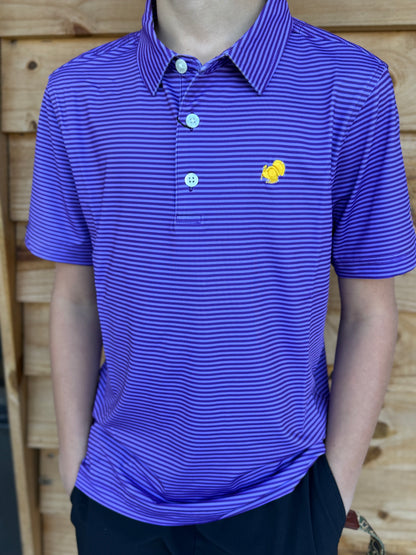 Youth American Strutter Performance Polo - Purple & Gold