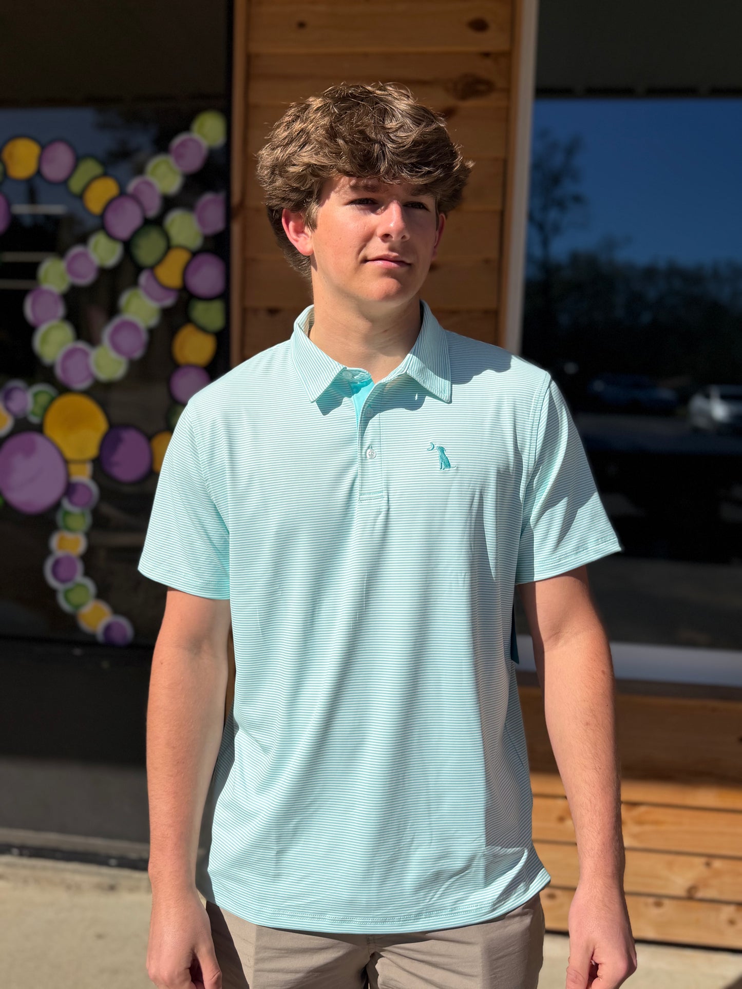 Local Boy Outfitters - Palms Polo - Aqua/White