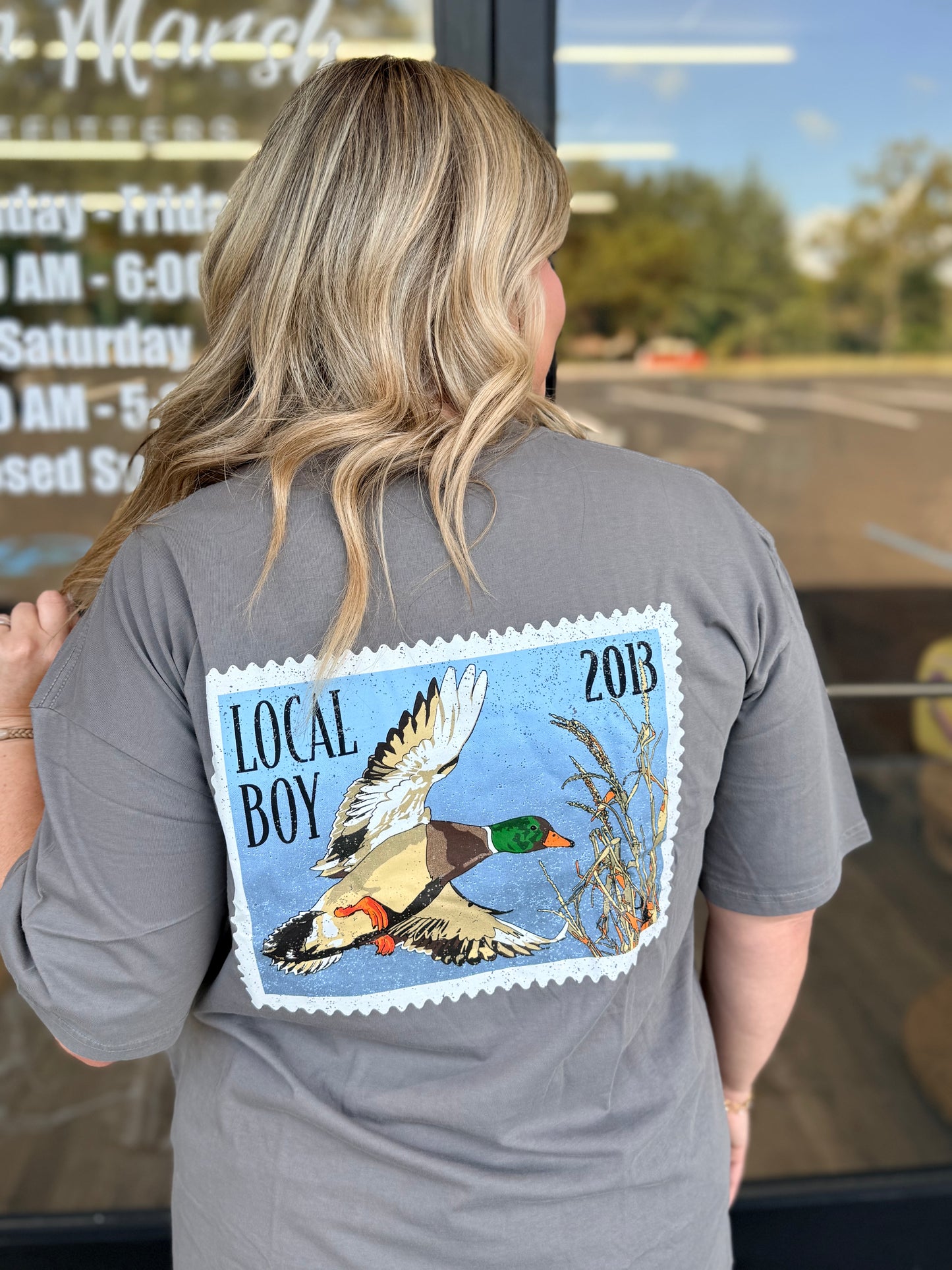 Local Boy Mallard Stamp SS Tee - Gray