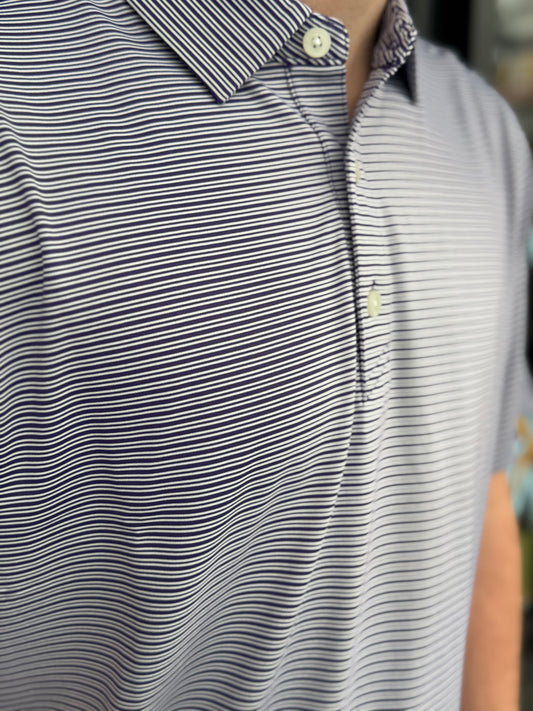 Cutter & Buck Forge Eco Double Stripe Recycled Mens Polo: College Purple/White
