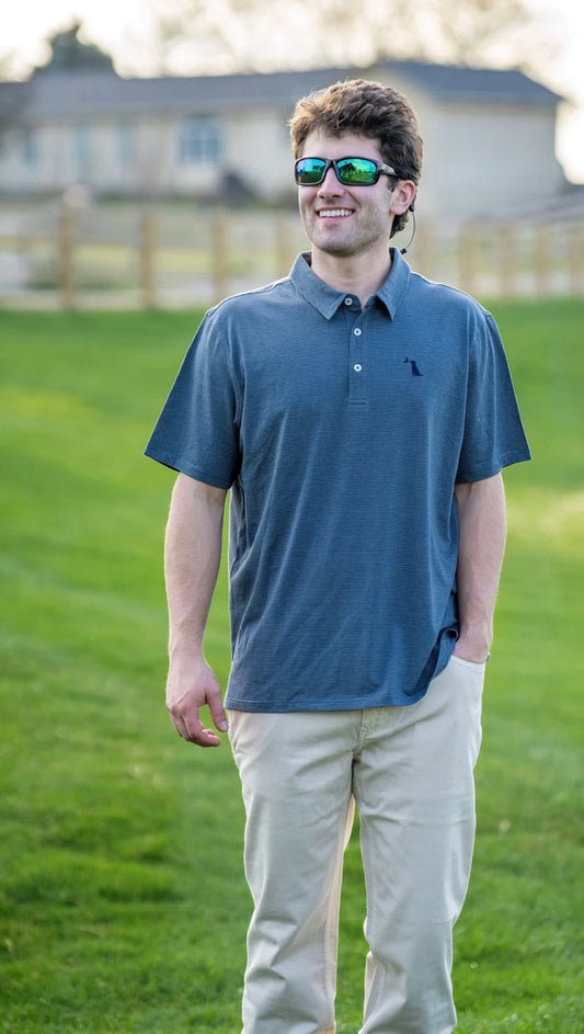 Local Boy Driftwood Polo - Charcoal Blue/Midnight