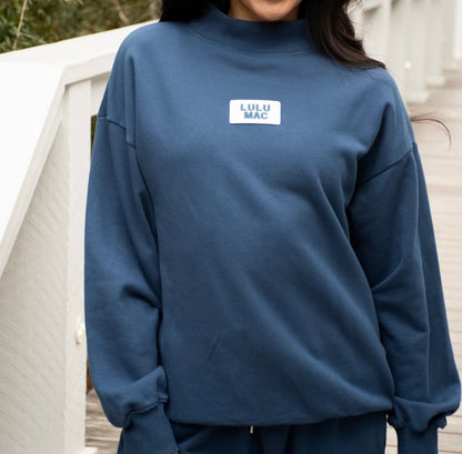 Lulu Mac Longsleeve Terry Cloth Top - Navy