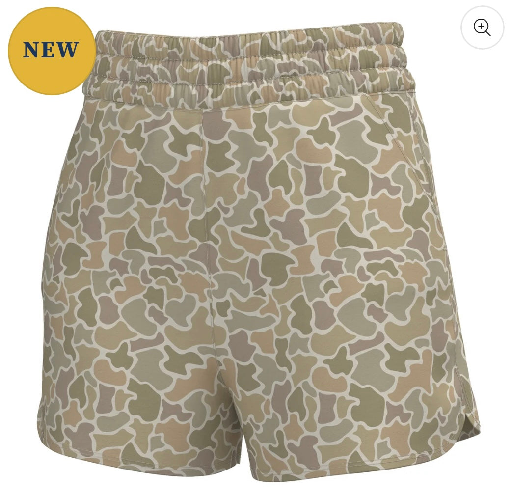 Local Girl High Waisted Volley Shorts Forest Camo Desert