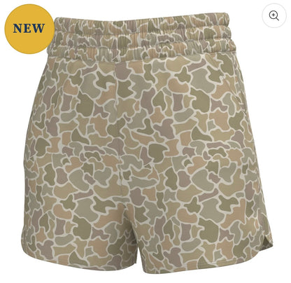 Local Girl High Waisted Volley Shorts Forest Camo Desert