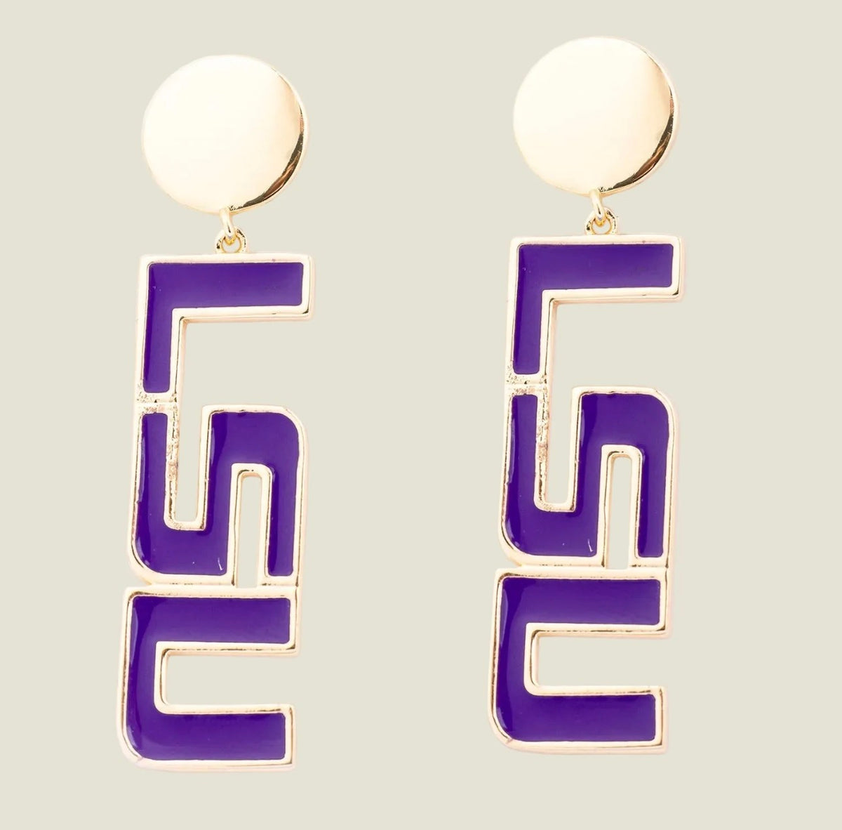 Michelle Mcdowell Purple Louisiana Gold Drop Earrings