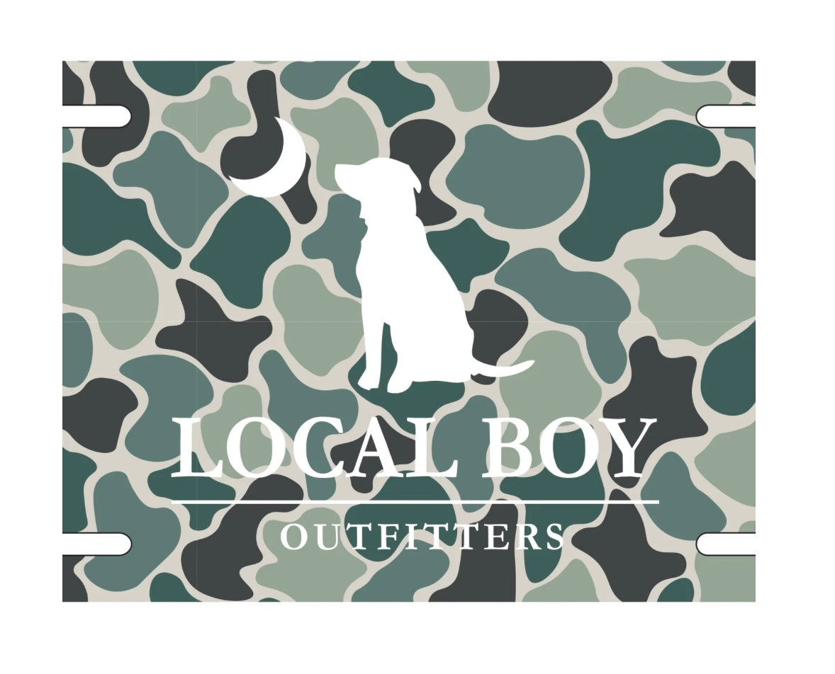 Local Boy Outfitters - LBO Logo License Plate Tag- Ravine Camo