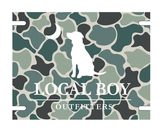 Local Boy Outfitters - LBO Logo License Plate Tag- Ravine Camo