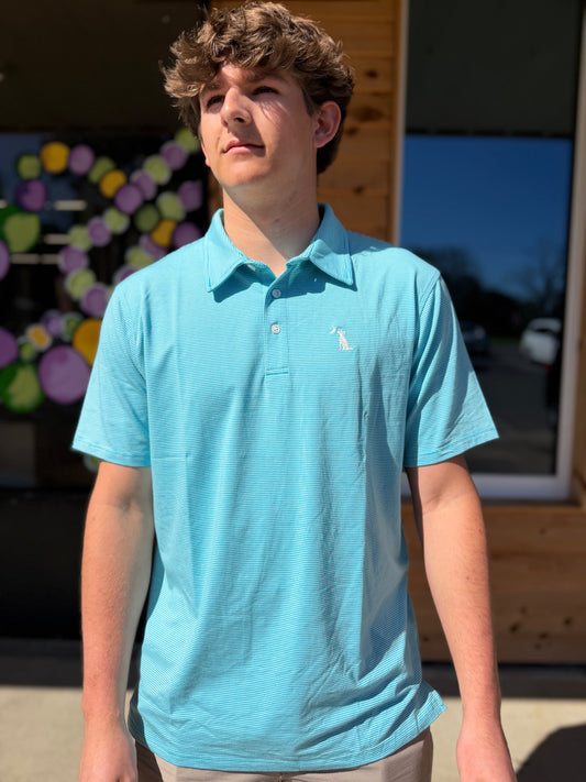 Local Boy Driftwood Polo - Opal Blue