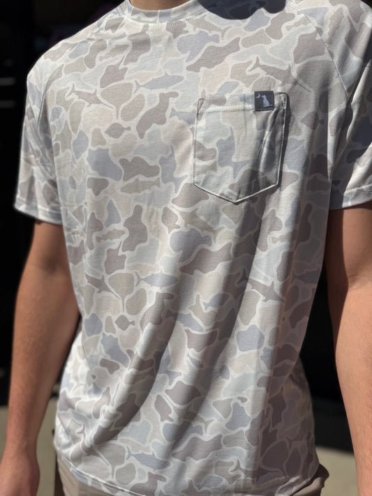 Local Boy S/S Heather Blend Crew - Saltwater Camo