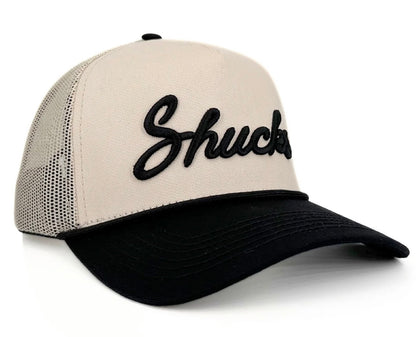 Shucks Natural & Black Mesh Trucker Hat