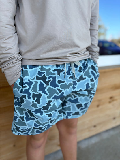 Local Boy Outfitters Bayview Swim Trunks - Blue Dog & Moon Camo