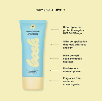 Bask SPF 40 Daily Invisible Gel Face Sunscreen