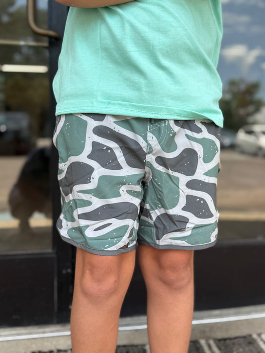 Burlebo - Youth/Toddler Swim Trunk - Jumbo Retro Duck Camo