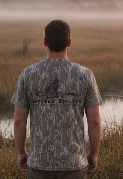 Speckle Bellies Mossy Oak Goose Logo: Bottomland