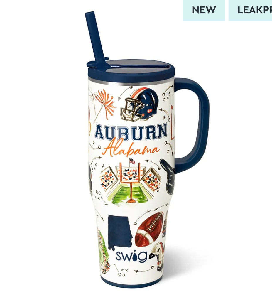 Swig TAILGATES IN AUBURN Mega Mug 40oz (LEAKPROOF)
