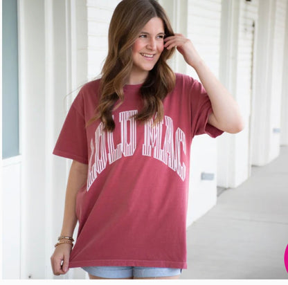 Lulu Mac Stripe ADULT STRIPE ADULT CRIMSON COMFORT COLORS TEE