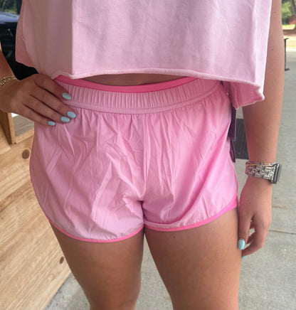 Double Layer Nylon Shorts: Pink