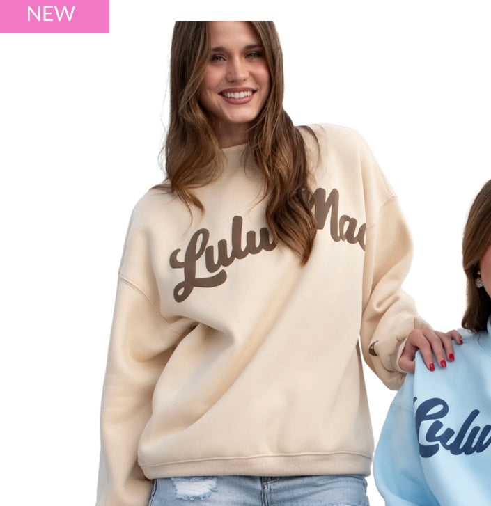 Lulu Mac Script Sweatshirt - Sand/Brown