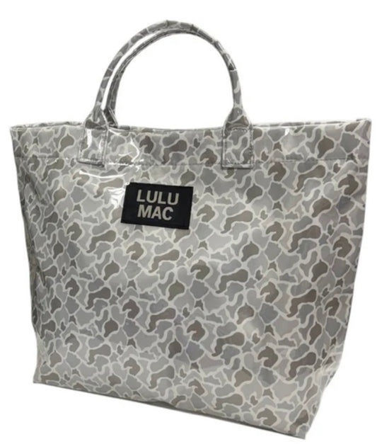 Lulu Mac Vinyl Tote Bag White Camo