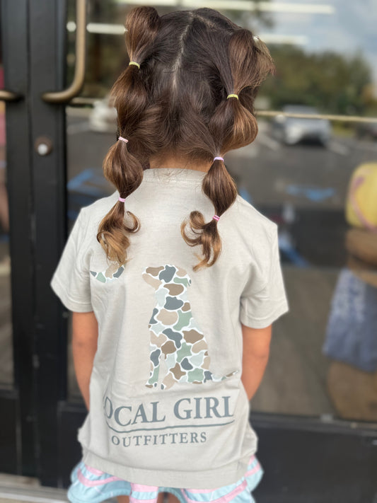 Youth Local Girl Flora Dog & Moon SS Tee - Silver