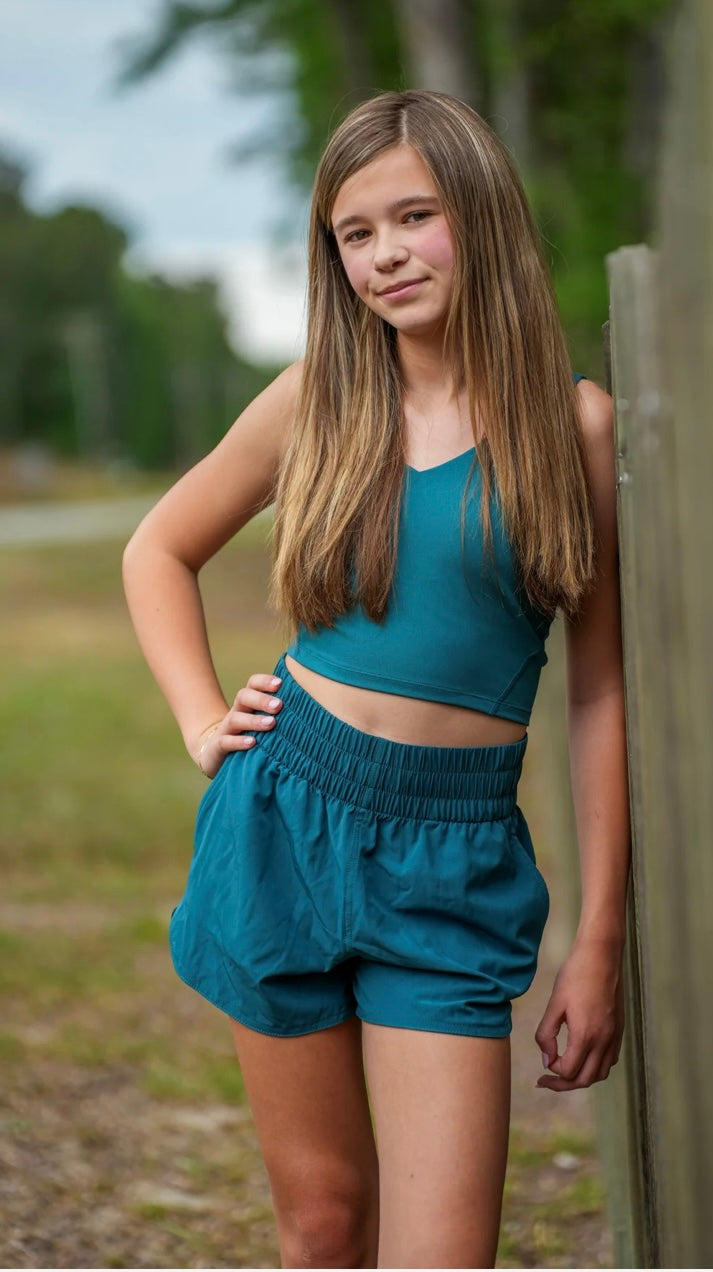 Local Girl High Waisted Volley Shorts Teal