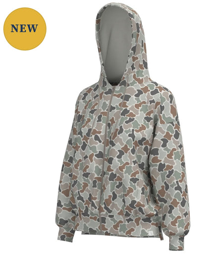 Local Girl Velvet Fleece Front Zip Hoodie Forest Camo Flora