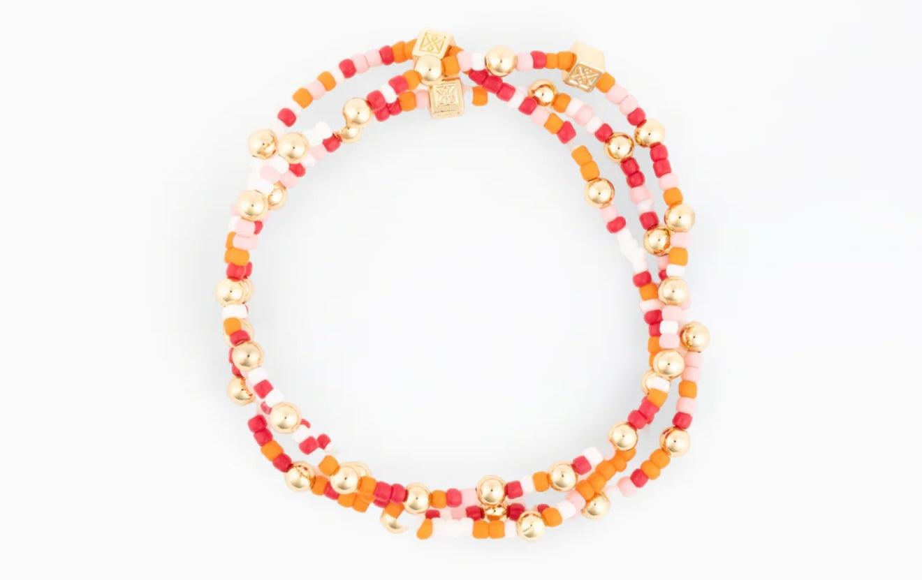 Michelle McDowell Pink/Orange Vivienne Bracelet - Set of 3