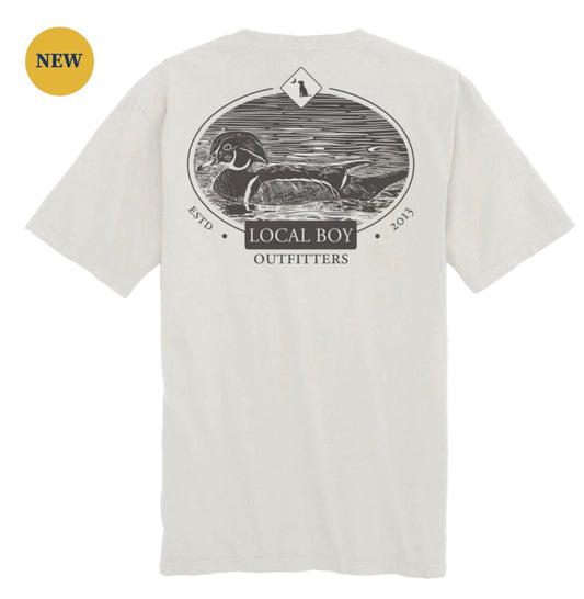 Local Boy Wood Cut SS Tee - Silver