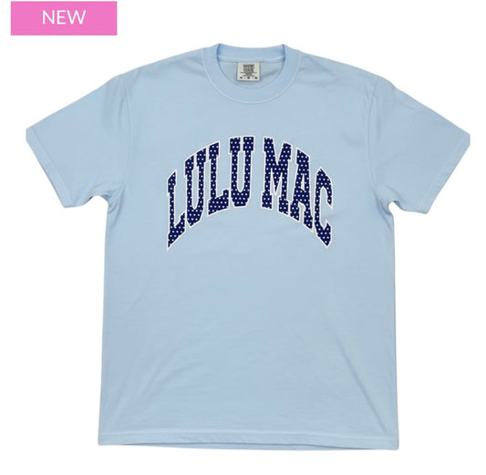 Lulu Mac ADULT Chambray COMFORT COLORS Polka Dot TEE