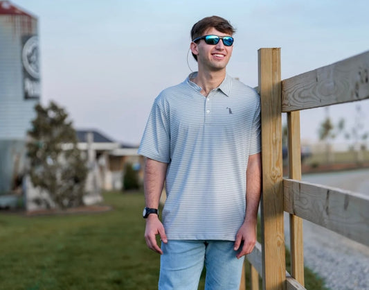 Local Boy Edisto Polo - Dark Slate/White