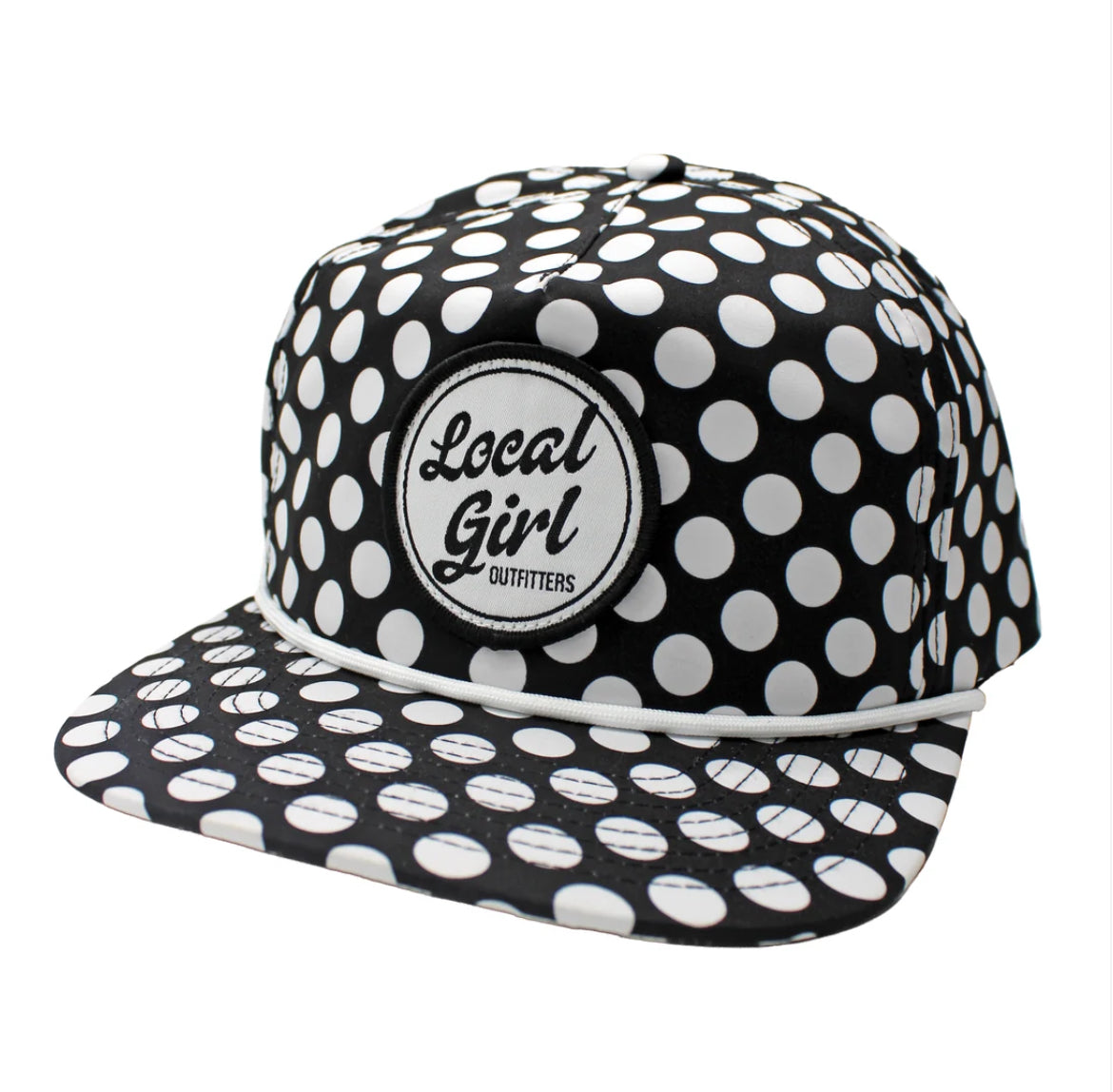 Local Girl - LG Big Patch LP Rope Hat - black&white polka dots