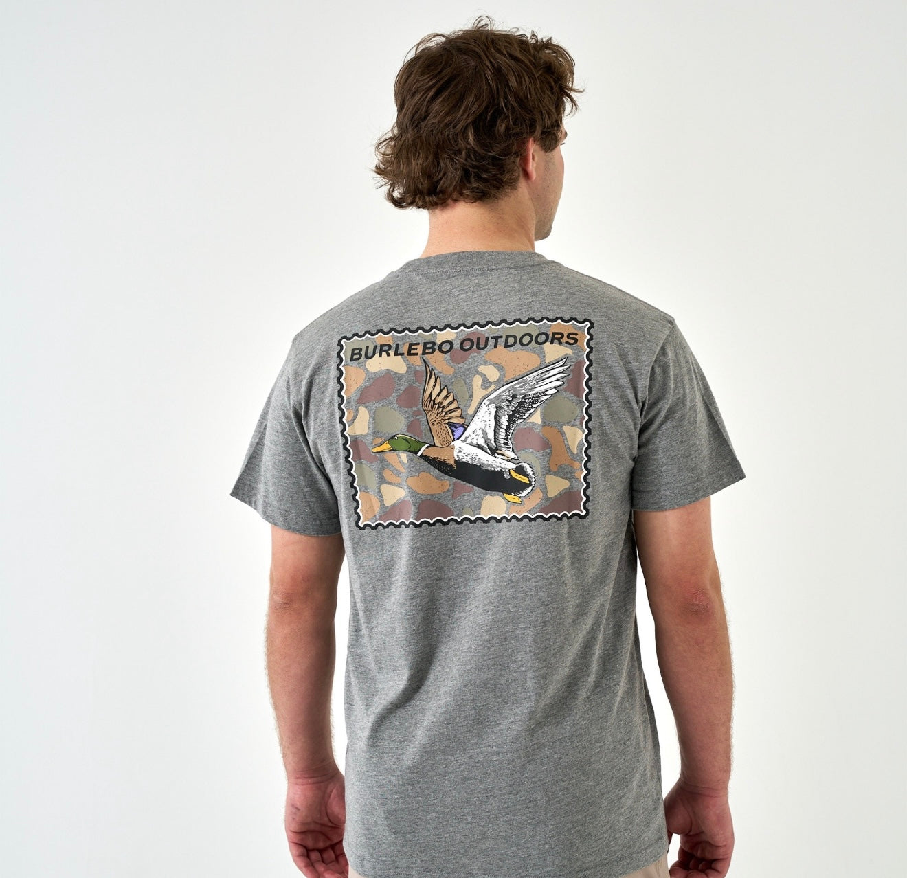 Burlebo Mallard Stamp Tee - heather grey