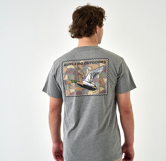 Burlebo Mallard Stamp Tee - heather grey