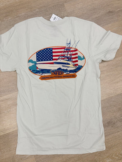 Aftco Capt SS Tee- Seafoam heather