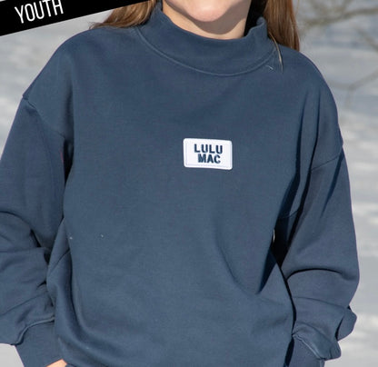 Youth Lulu Mac Longsleeve Terry Cloth Top - Navy