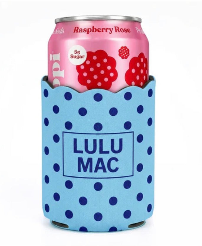 LULU MAC LIGHT BLUE/NAVY DOT KOOZIE