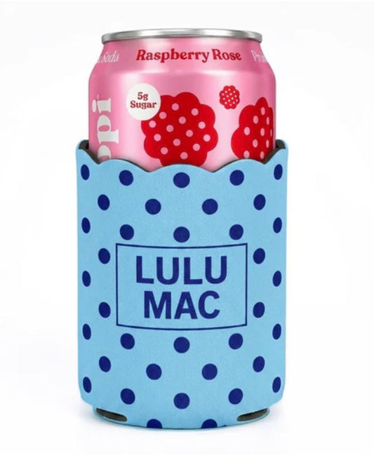 LULU MAC LIGHT BLUE/NAVY DOT KOOZIE