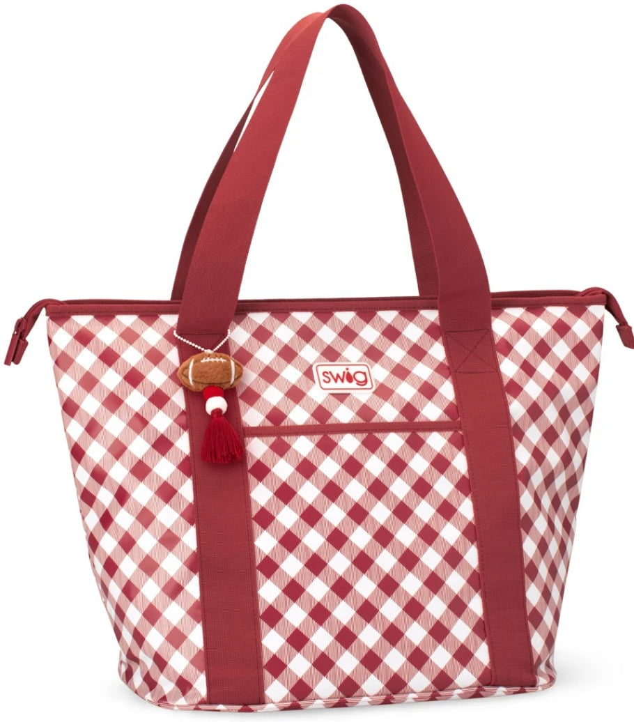 Swig Gameday Gingham Crimson Zippi 36 Cooler
