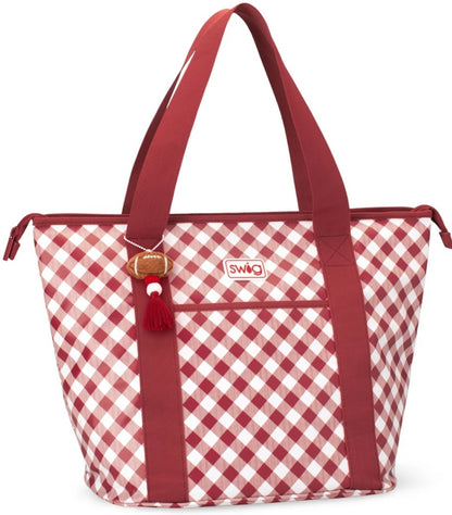 Swig Gameday Gingham Crimson Zippi 36 Cooler