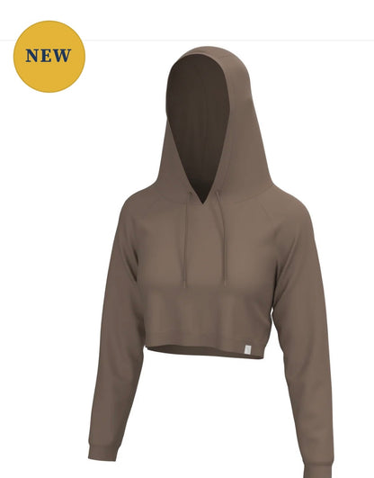 Local Girl Velvet Fleece Cropped Hoodie - Cocoa