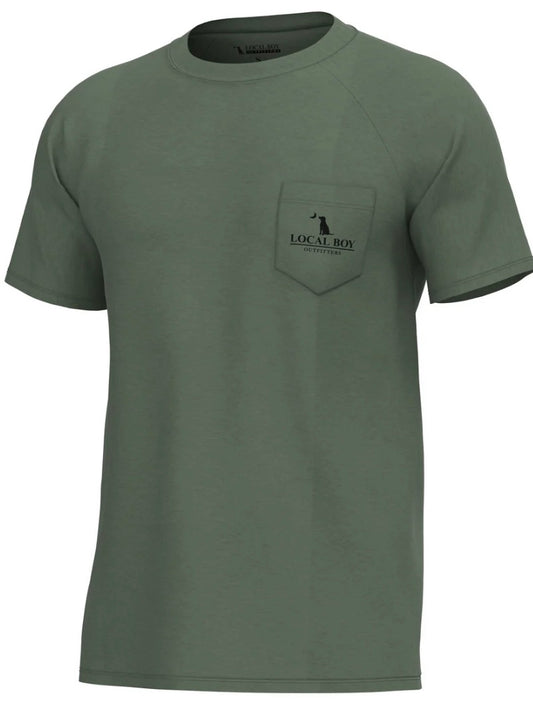 Local Boy Graphic S/S Heather Blend Crew - Old Signature - Thyme