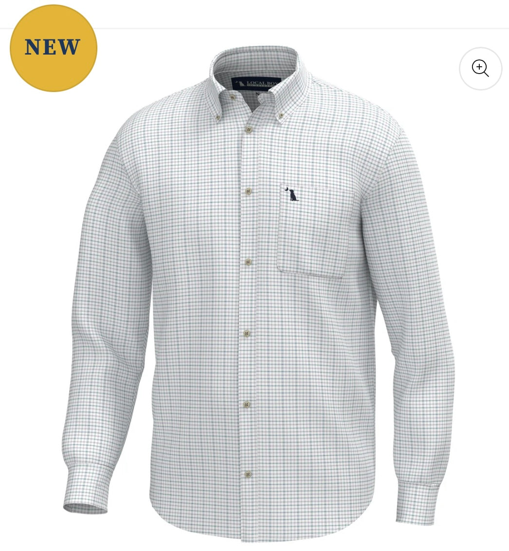 Local Boy Blythe Dress Shirt - Stone/Lilac/Plum