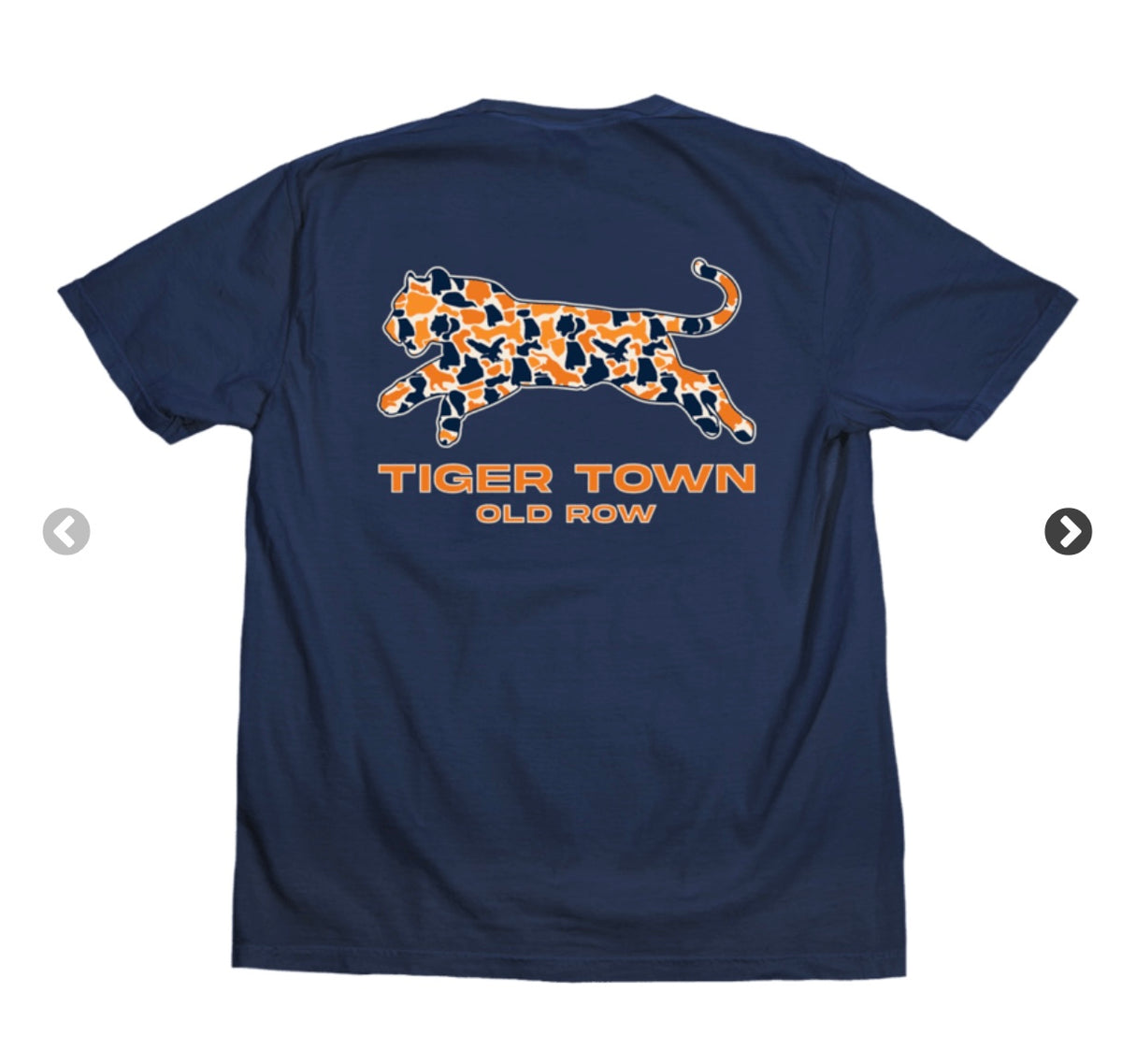 Old Row Auburn Camo Tiger Pocket Tee Navy