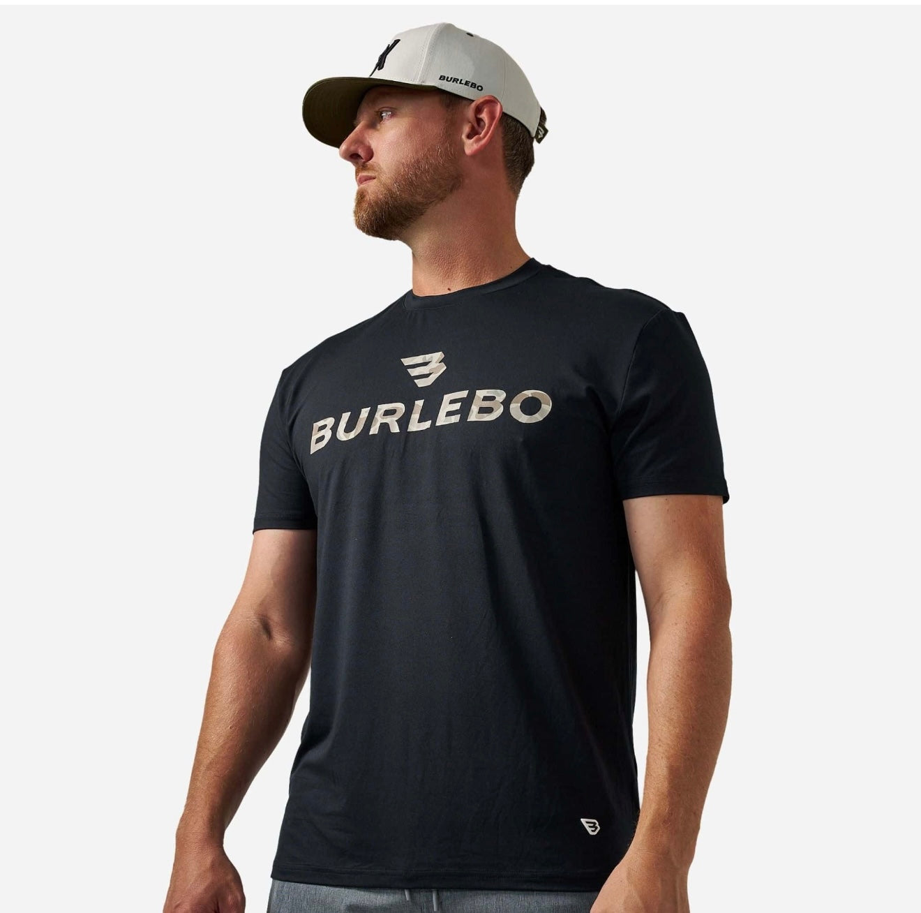 BURLEBO Go To Tee - Flying B Logo - Black & Classic Deer Camo