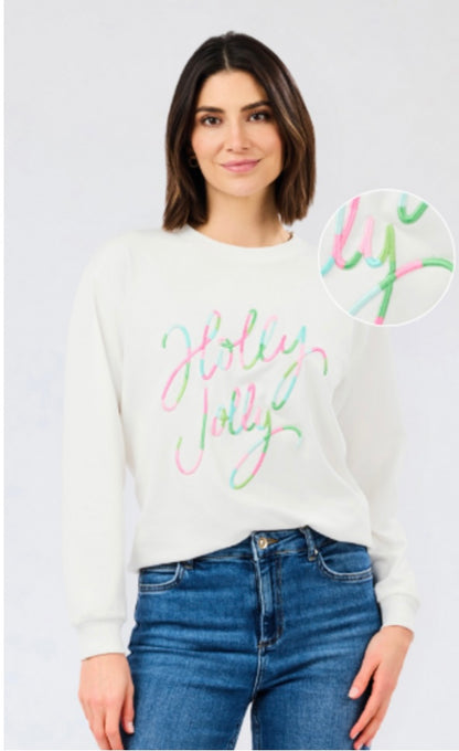 Mary Square Sweatshirt Brooke Holly Jolly Corded