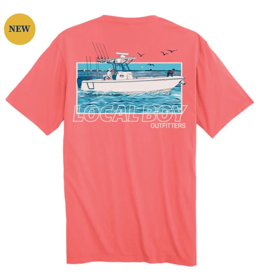 Local Boy Center Console SS Tee - Coral