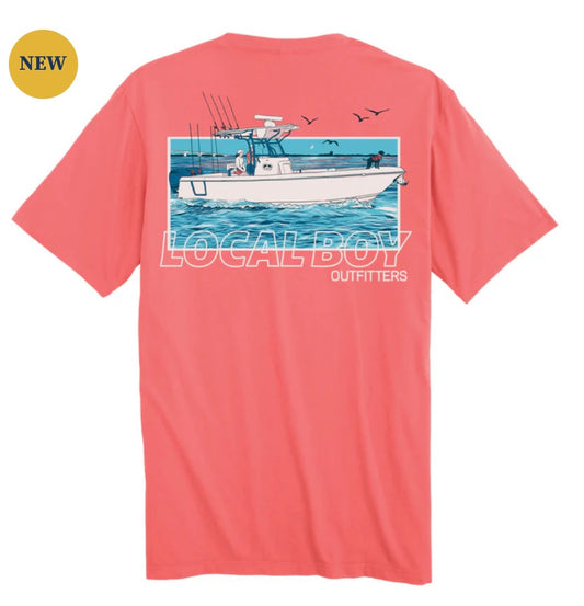 Local Boy Center Console SS Tee - Coral